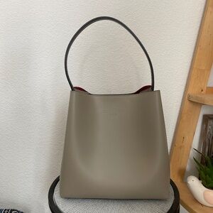 Gray/Taupe Christian Laurier Paris Amy Leather Tote Bag